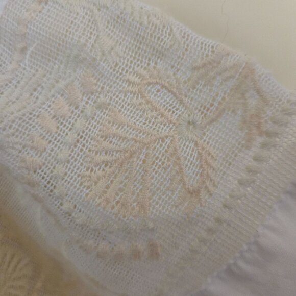 Free People NWT Rock With It Embroidered Knit Blouse Ivory Puff Sleeve Size S - Picture 8 of 11